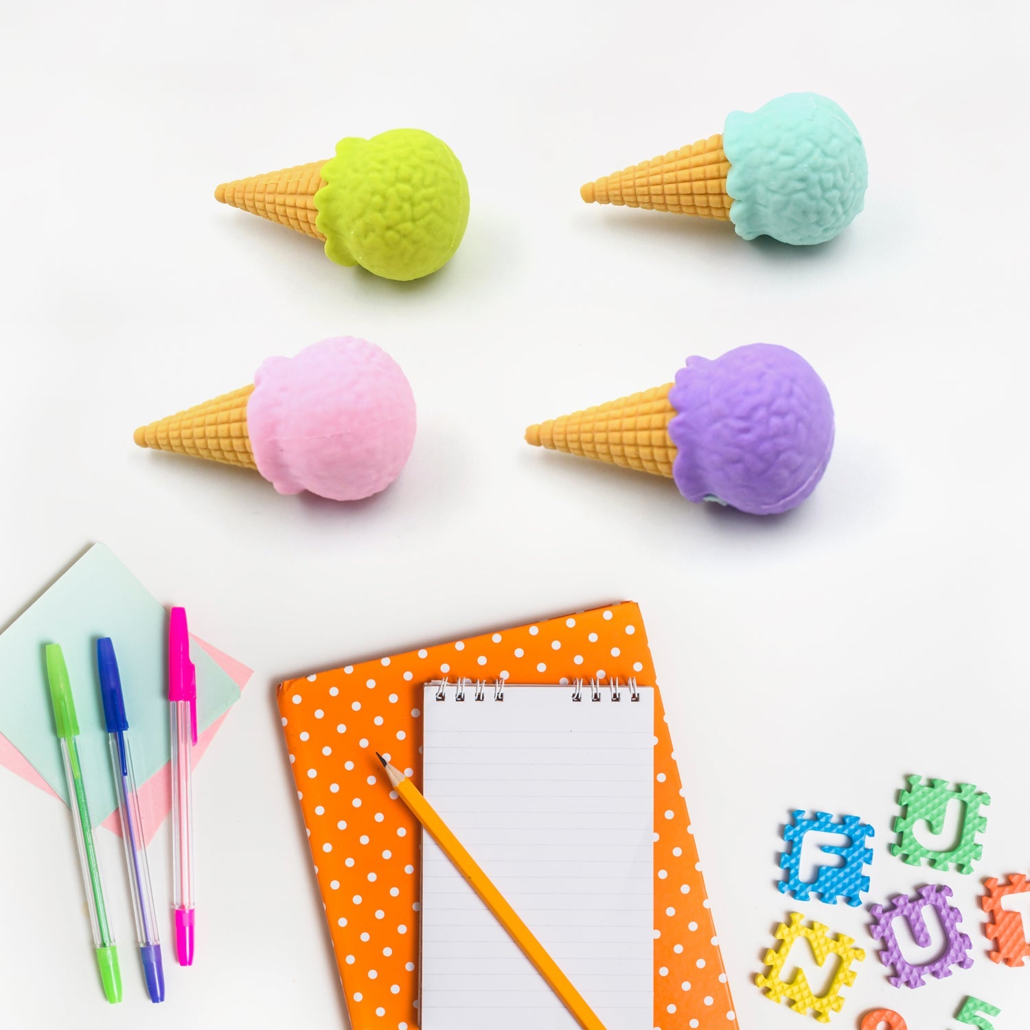 Cone Eraser for Girls & Boys / Eraser for School B'Day Return Gift Party Doughnut Lollipop Ice Cream Theme Shape Erasers Pencils Set for Kids Educational Stationary kit, School Supplies (1 Set 4 Pc) Cone Eraser for Girls & Boys / Eraser for School B'Day Return Gift Party Doughnut Lollipop Ice Cream Theme Shape Erasers Pencils Set for Kids Educational Stationary kit, School Supplies (1 Set 4 Pc)